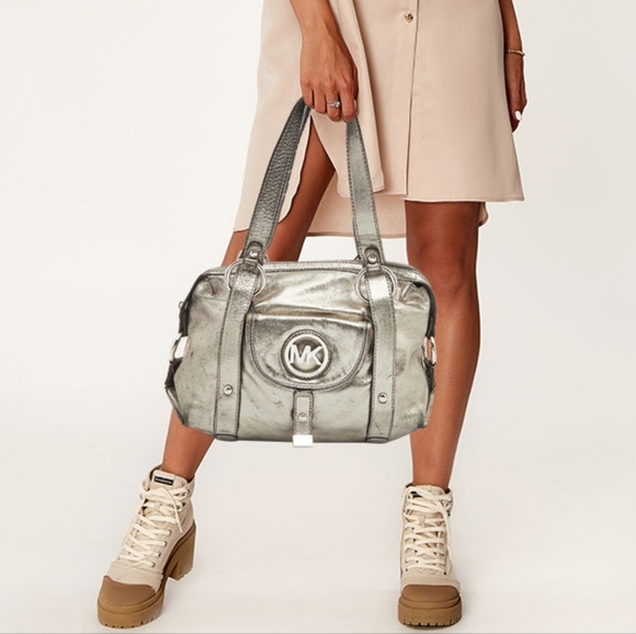 MICHAEL KORS Metallic Fulton Bowler Bag - Picture 2 of 13